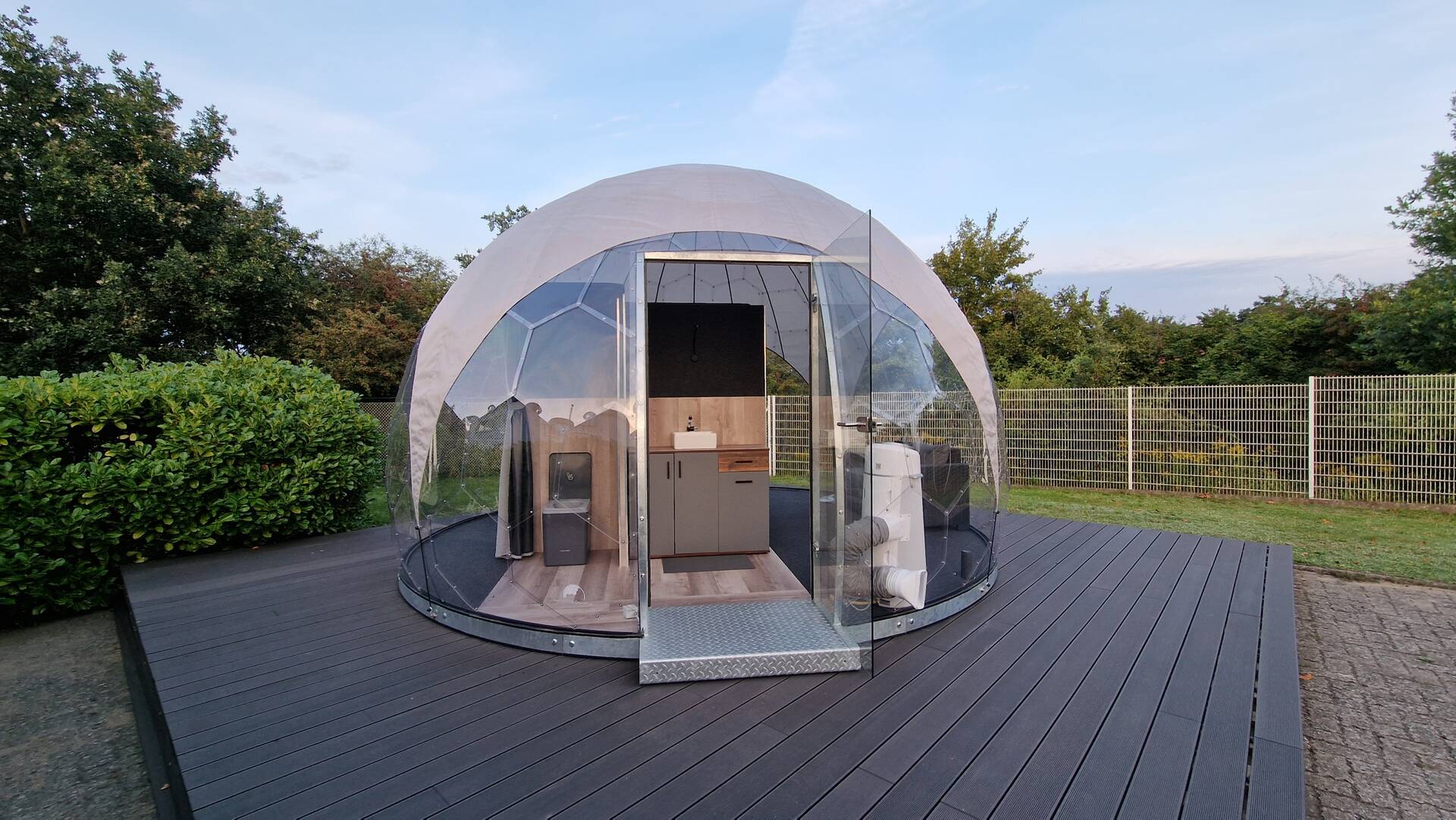 Geodätische Kuppel GEO 5 – Outdoor‑Kuppel Ø 5 m für Garten, Events & Glamping